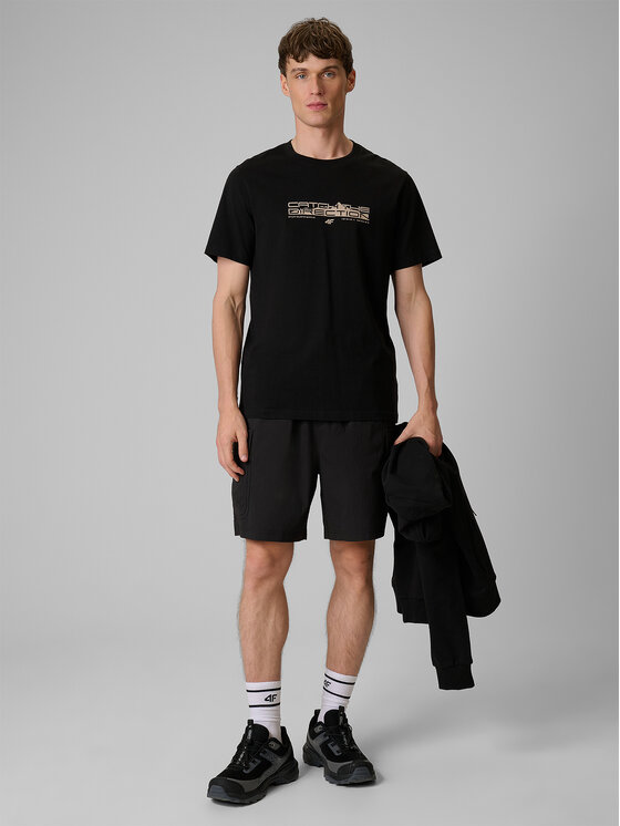 4F 4F T-Shirt TREKKING Czarny Regular Fit