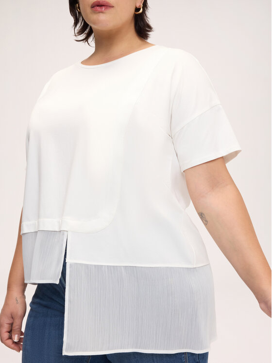 Fiorella Rubino Fiorella Rubino T-Shirt G018E100367N011 Biały Boxy Fit