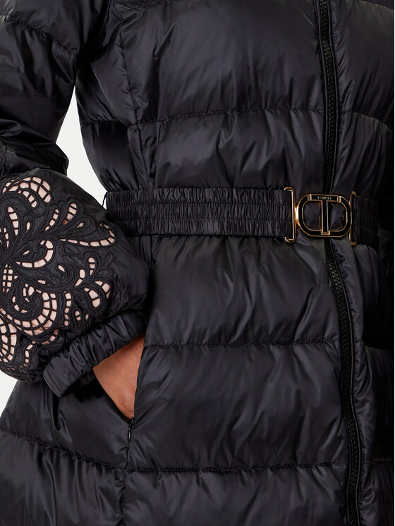 TWINSET TWINSET Μπουφάν πουπουλένιο 252TP2430 Μαύρο Regular Fit