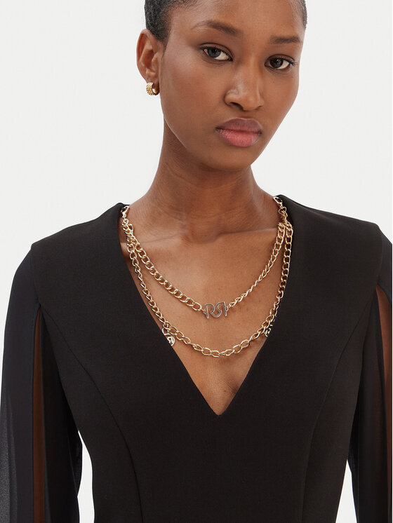 Rinascimento Rinascimento Коктейлна рокля CFC0126535003 Черен Slim Fit