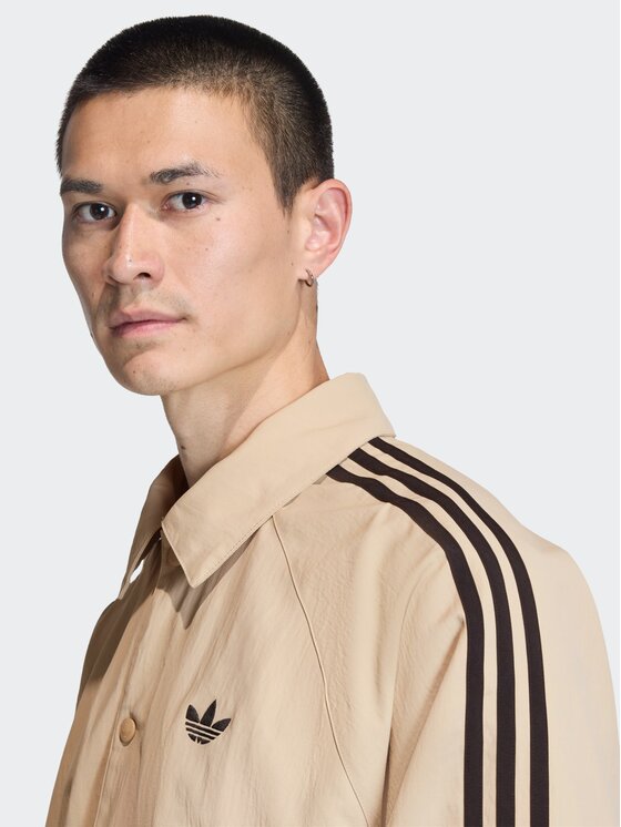 adidas adidas Kurtka anorak 3-STRIPES COACH Beżowy Loose Fit