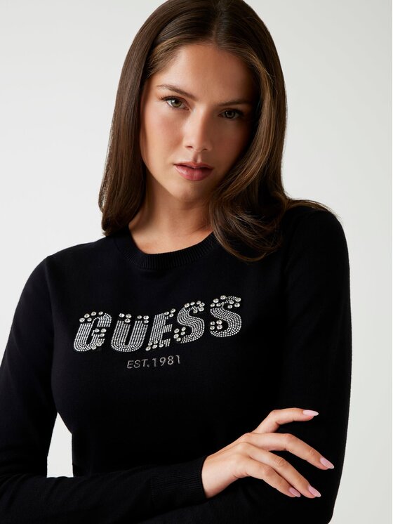 Guess Guess Пуловер 178749 Черен Classic Fit