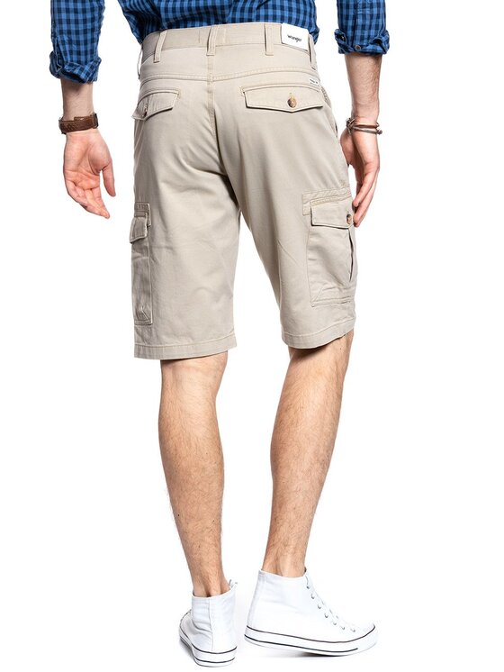 Wrangler Wrangler Szorty jeansowe CARGO SHORTS Beżowy Regular Fit