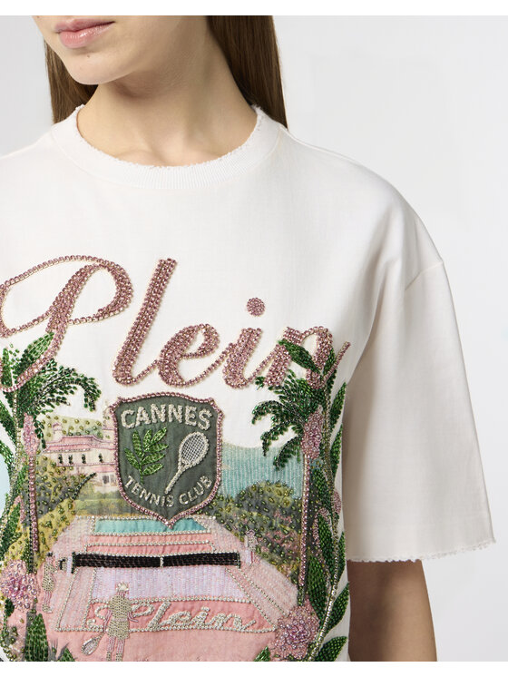 PHILIPP PLEIN PHILIPP PLEIN T-Shirt 30524 Biały Over Fit