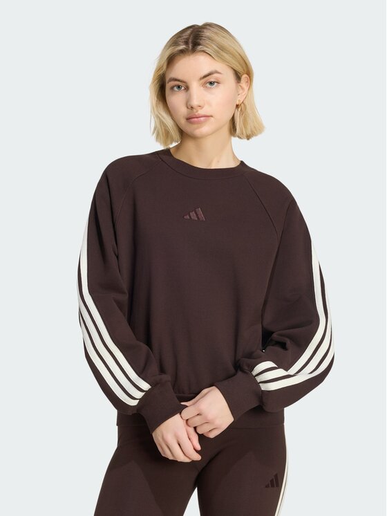 adidas adidas Суитшърт Adidas Kit 3-Stripes KW7702 Кафяв Loose Fit