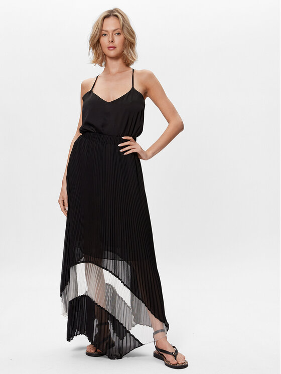 TWINSET TWINSET Rakott szoknya 231TT2022 Fekete Regular Fit