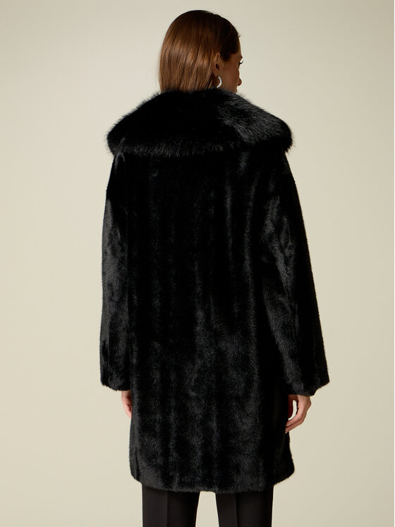 Oltre Oltre Płaszcz zimowy 0083J100165N033 Czarny Over Fit
