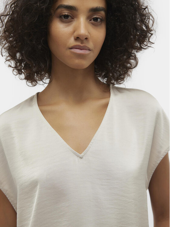 Vero Moda Vero Moda Тишърт Marys Dana 10300421 Екрю Regular Fit