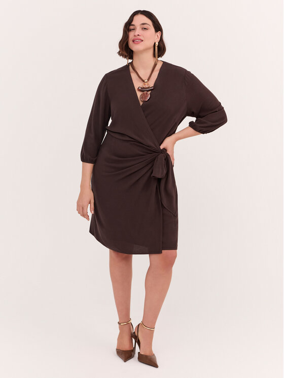 Fiorella Rubino Fiorella Rubino Sukienka codzienna 7083T101766N022 Brązowy Slim Fit