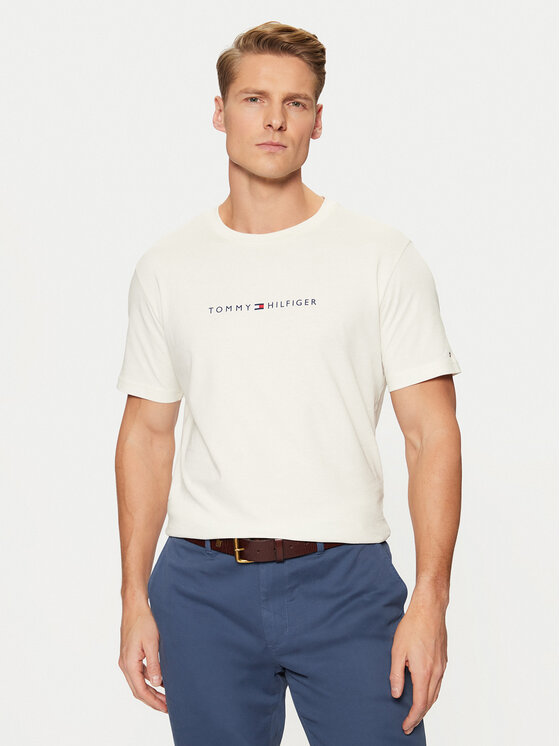 Tommy Hilfiger Tommy Hilfiger Majica UM0UM03344 Écru Regular Fit