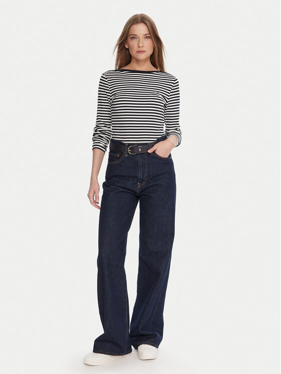 Tommy Hilfiger Tommy Hilfiger Blúzka WW0WW47309 Tmavomodrá Slim Fit