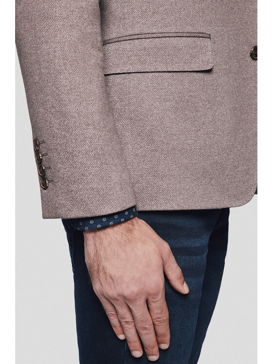 Lancerto Lancerto Marynarka Forli MA131224000015 Beżowy Slim Fit