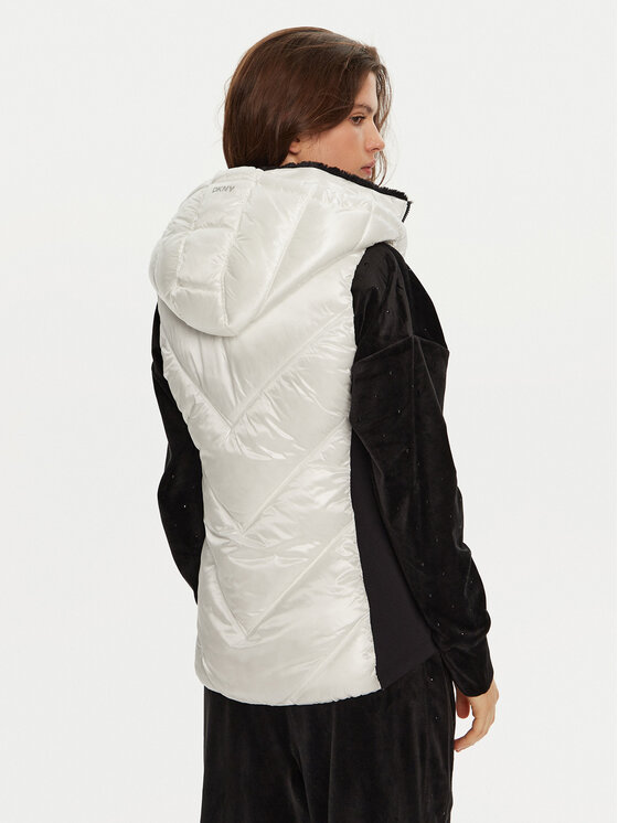 DKNY DKNY Αμάνικο Μπουφάν DP4V3157 Λευκό Regular Fit