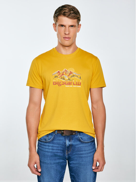 BIG STAR BIG STAR T-Shirt MIFER Żółty Basic Fit