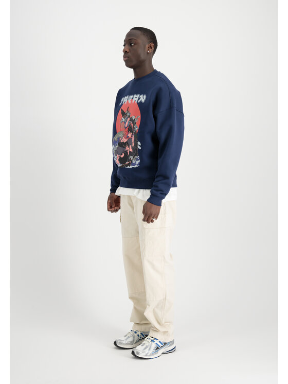 Alpha Industries Alpha Industries Bluza Japan Warrior Sweatshirt Granatowy Relaxed Fit