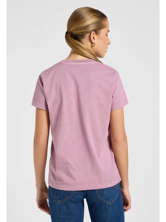 Lee Lee T-Shirt SMALL GRAPHIC TEE Różowy Regular Fit