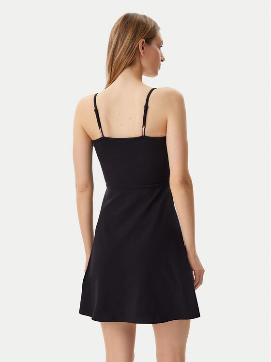 Tommy Jeans Tommy Jeans Rochie de vară Essential DW0DW21354 Negru Slim Fit