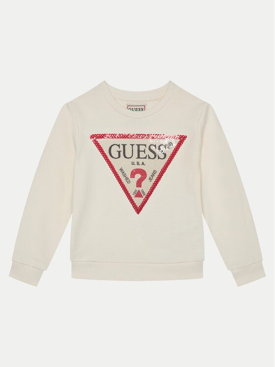 Guess Guess Felpa K4YQ10 KA6R4 Écru Regular Fit