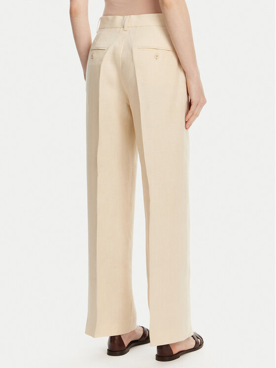 Weekend Max Mara Weekend Max Mara Hlače iz tkanine Malizia 2515131052 Écru Regular Fit
