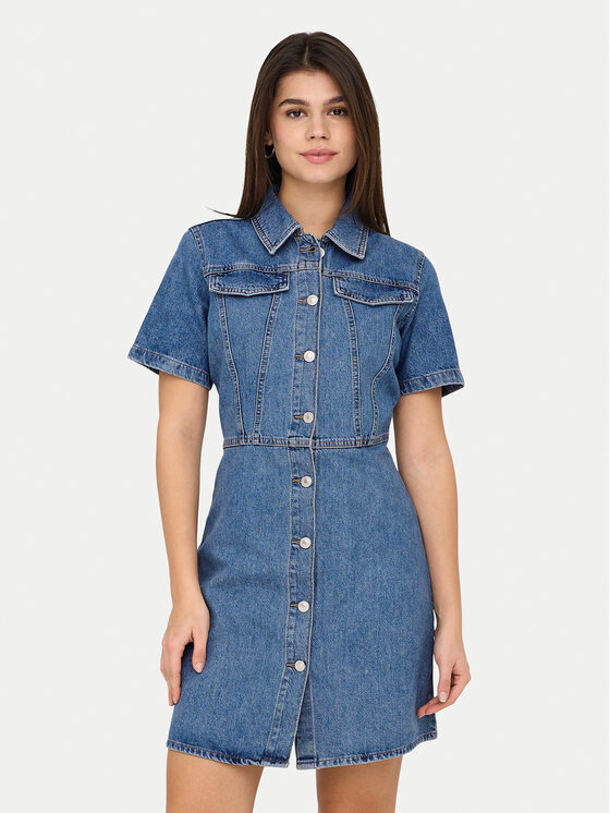 ONLY ONLY Jeans haljina Malia 15355044 Plava Regular Fit