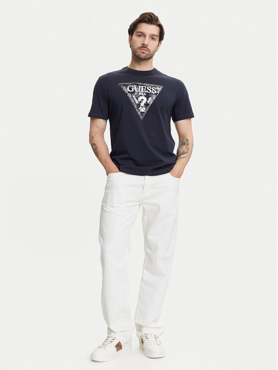 Guess Guess T-Shirt M5YI15 I3Z14 Granatowy Regular Fit