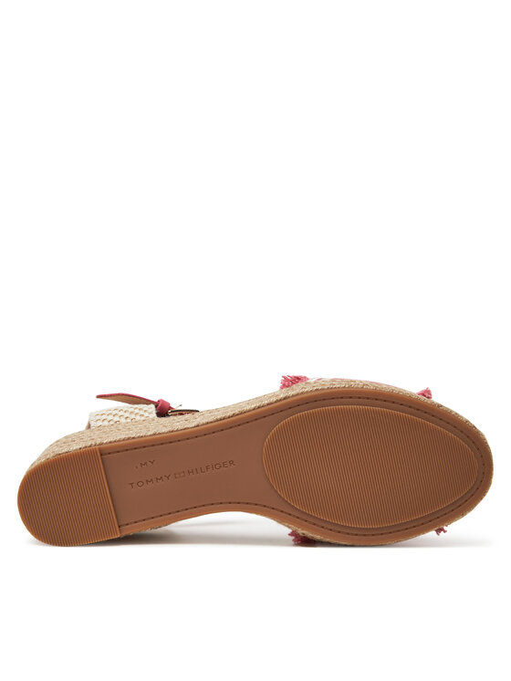 Tommy Hilfiger Tommy Hilfiger Espadrilles Fringe Canvas Medium Wedge FW0FW08879 Rózsaszín