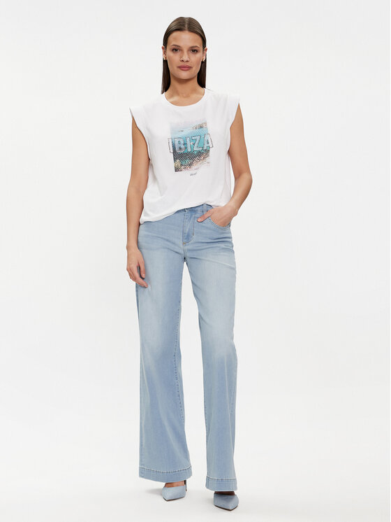 Liu Jo Liu Jo T-krekls MA4332 J5003 Balts Regular Fit