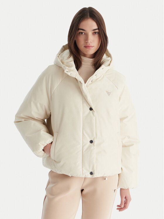 Guess Guess Zimní bunda V5BL07 WGLW2 Écru Relaxed Fit