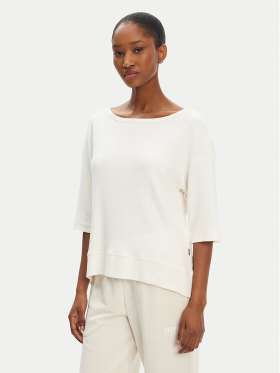 BOSS Blúzka Ottoman 50540029 Écru Relaxed Fit