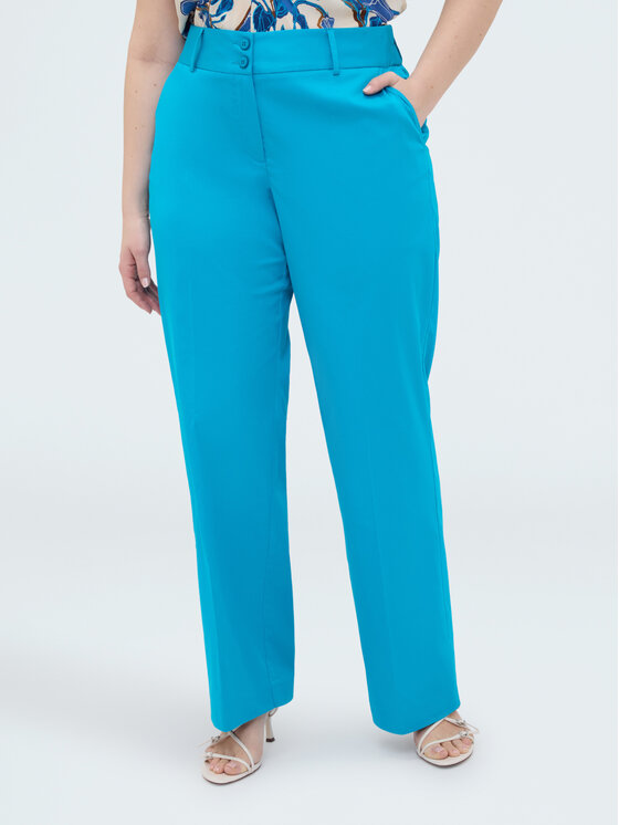 Fiorella Rubino Fiorella Rubino Pantaloni di tessuto P008T105261N014 Turchese Regular Fit