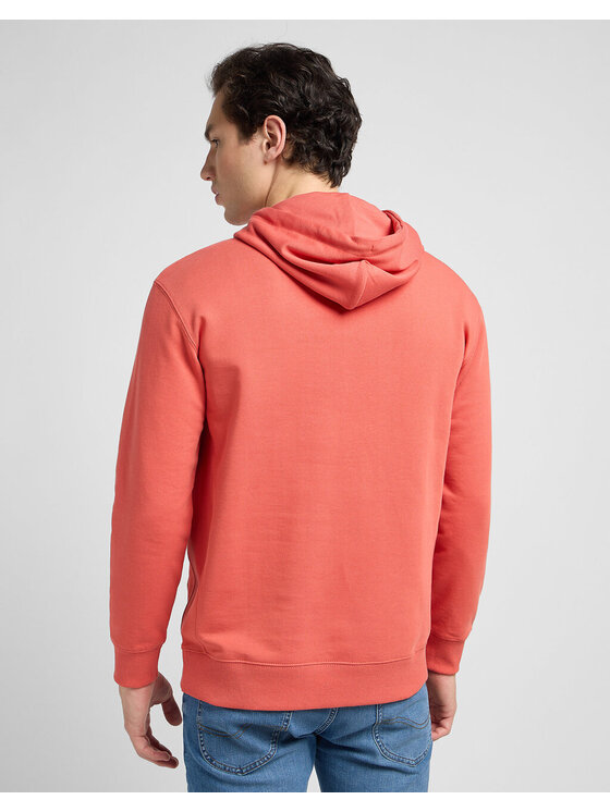 Lee Lee Bluza PLAIN HOODIE Pomarańczowy Regular Fit