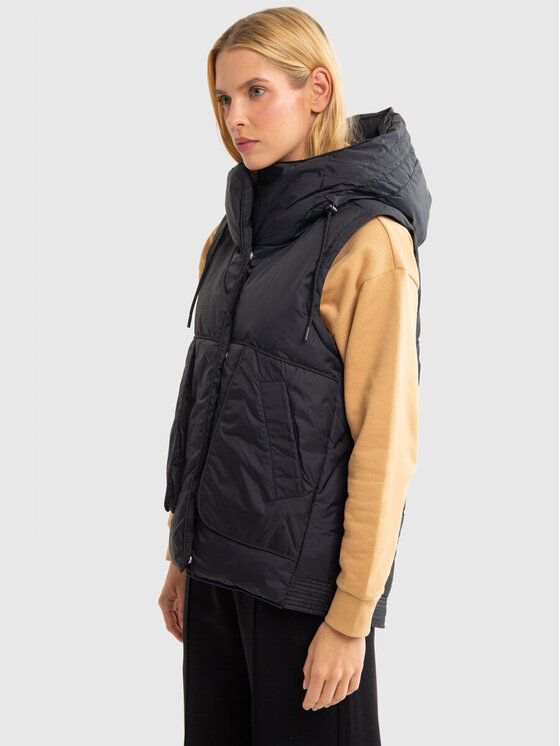BIG STAR BIG STAR Bezrękawnik BRITTNEY_906_130 Czarny Classic Fit