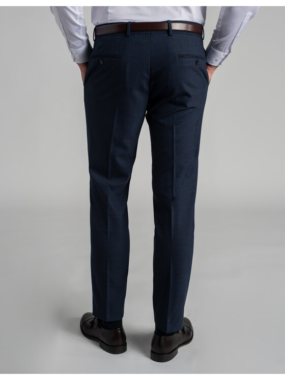 Borgio Borgio Spodnie garniturowe elicona Granatowy Classic Fit