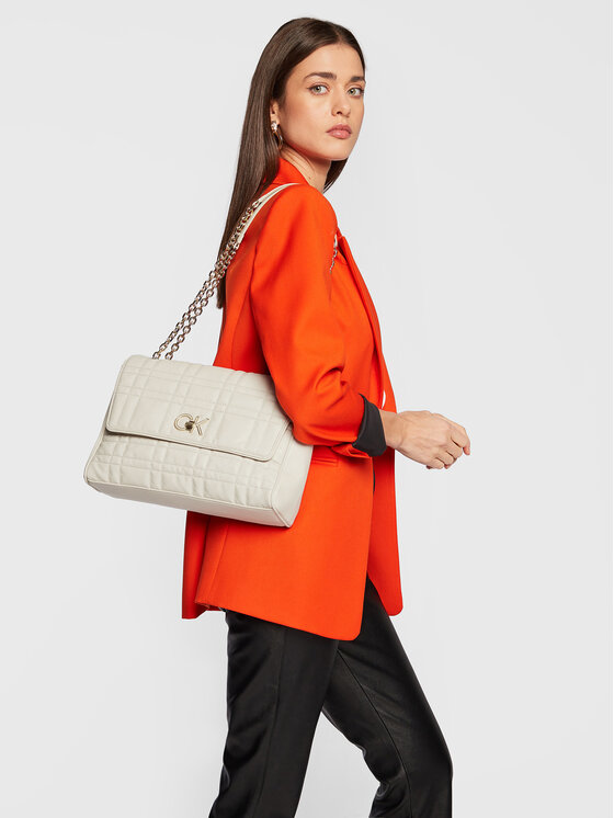 Calvin Klein Calvin Klein Soma Re-Lock Quilt Shoulder Bag Lg K60K609884 Bēšs