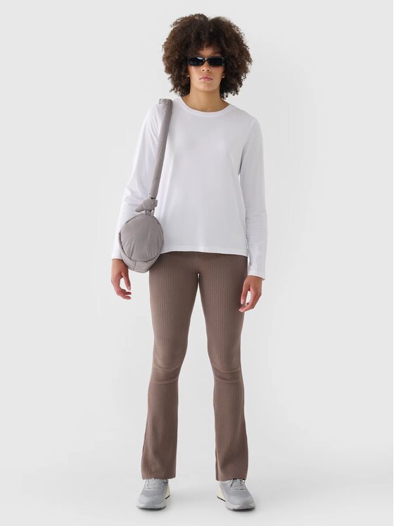 4F 4F Longsleeve 4FWMM00TLONF431-10S Biały Oversize