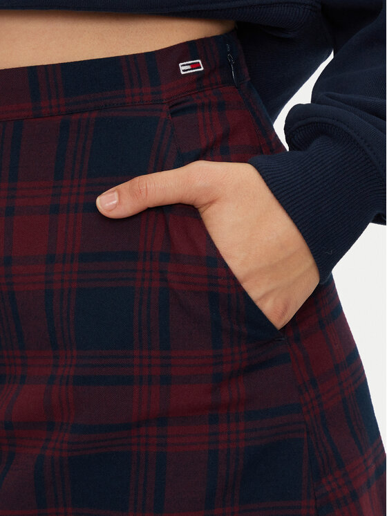 Tommy Jeans Tommy Jeans Miniszoknya DW0DW18889 Bordó Regular Fit