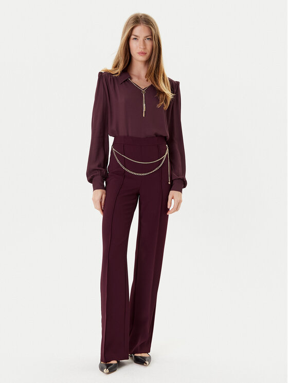 TWINSET TWINSET Bluza 252TP2291 Bordo rdeča Loose Fit