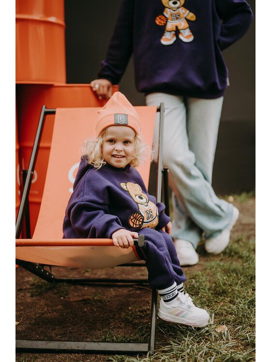 Bejbi Story Bejbi Story Bluza Bluza oversize Brandon Teddy z kapturem Fioletowy Oversize