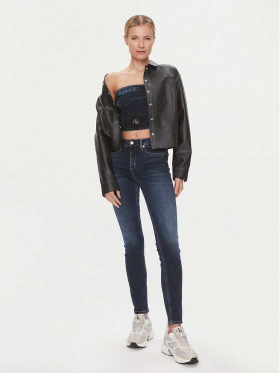 Calvin Klein Jeans Calvin Klein Jeans Felső J20J222870 Sötétkék Slim Fit