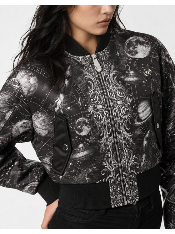 PHILIPP PLEIN PHILIPP PLEIN Bundy bomber 31131 Čierna Regular Fit