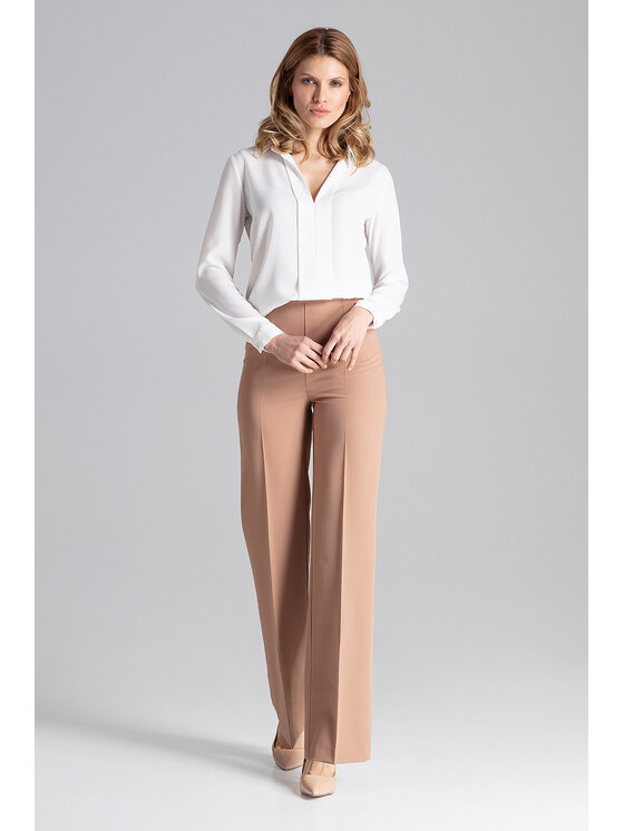 FIGL FIGL Spodnie materiałowe M657 Brązowy Regular Fit