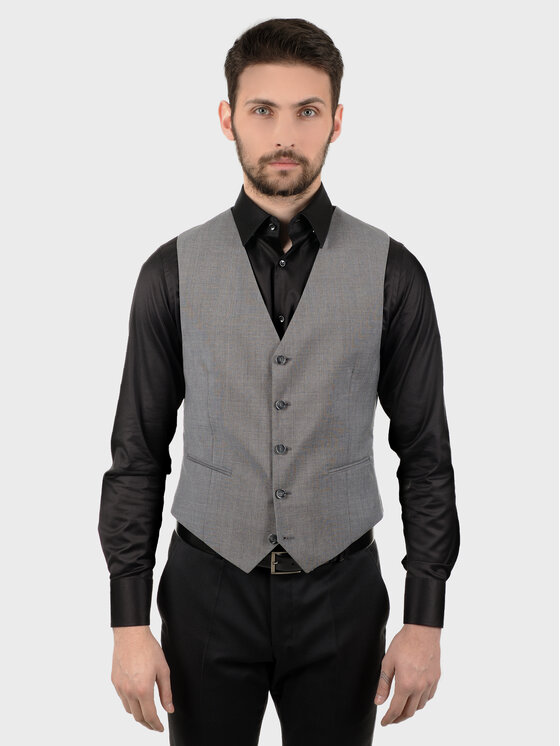 Evenemen Evenemen Kamizelka BREGAMO NOTTE Szary Slim Fit
