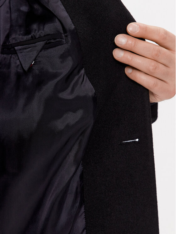 Tommy Hilfiger Wollmantel MW0MW32963 Schwarz Regular Fit | Modivo.de