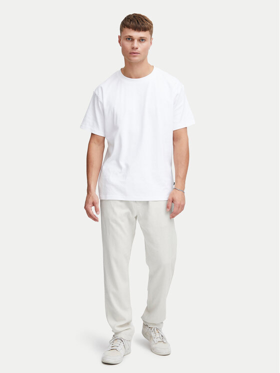 Solid Solid Hlače iz tkanine 21107170 Bela Regular Fit