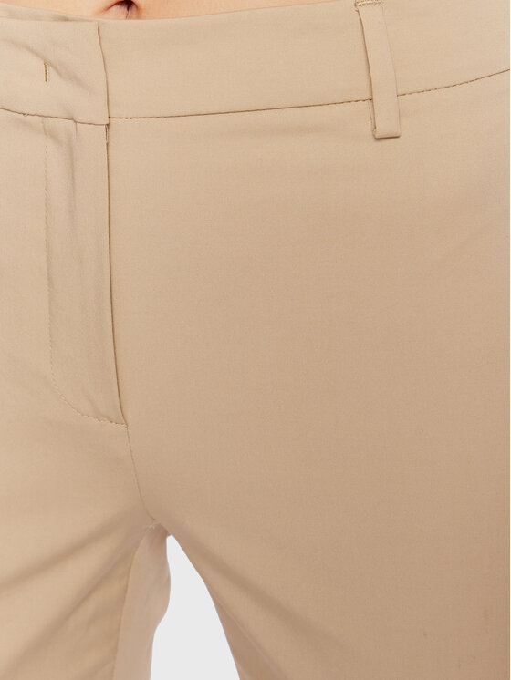 Weekend Max Mara Weekend Max Mara Kalhoty z materiálu Cecco 23513106 Béžová Slim Fit