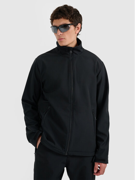 4F 4F Kurtka przejściowa MIDSHOP TEXTILE Czarny Regular Fit