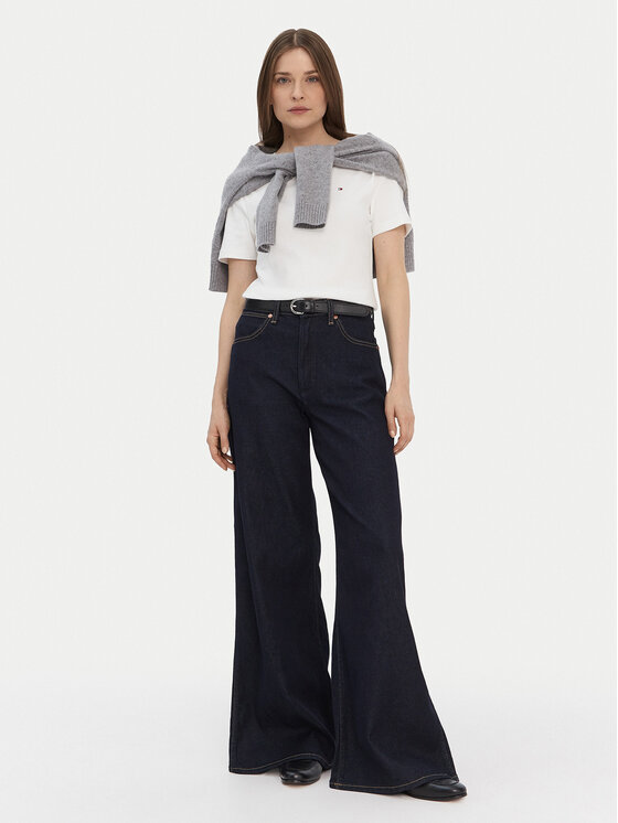 Tommy Hilfiger Tommy Hilfiger Marškinėliai New Cody WW0WW40587 Balta Slim Fit