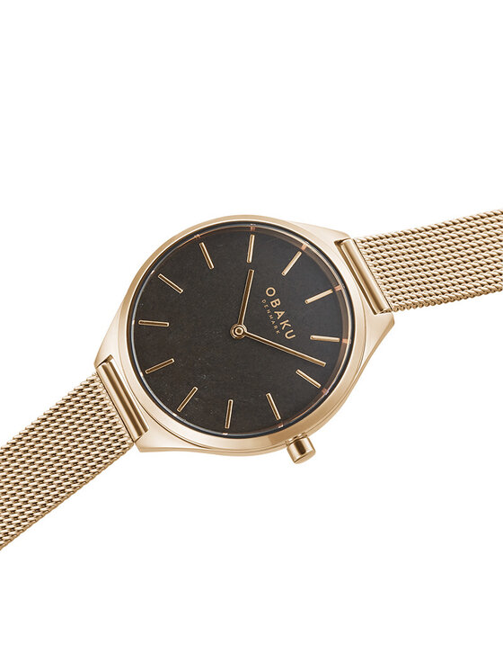 Obaku Obaku Zegarek V257LHVNMV Różowe złoto