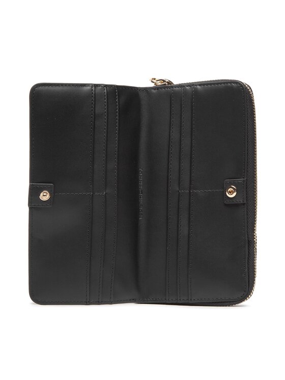 Tommy Hilfiger Tommy Hilfiger Velika ženska denarnica Th Chic Large Za AW0AW14231 Črna