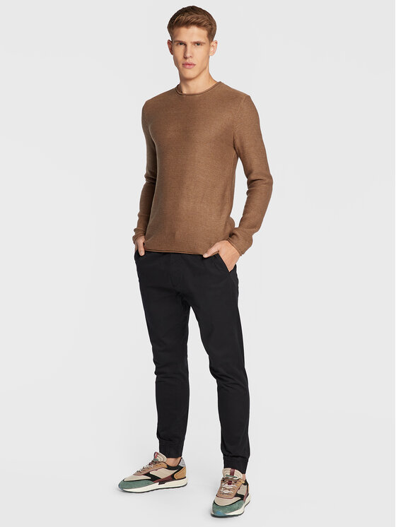 Solid Solid Sweter 21104152 Brązowy Regular Fit